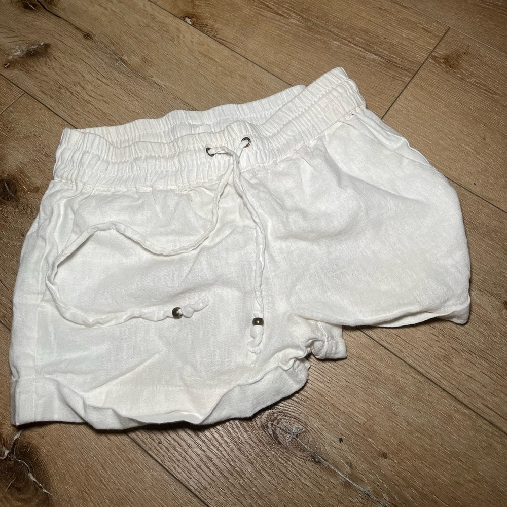 Linen white shorts perfect beach short beach cover up